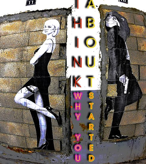 woman and lion street art