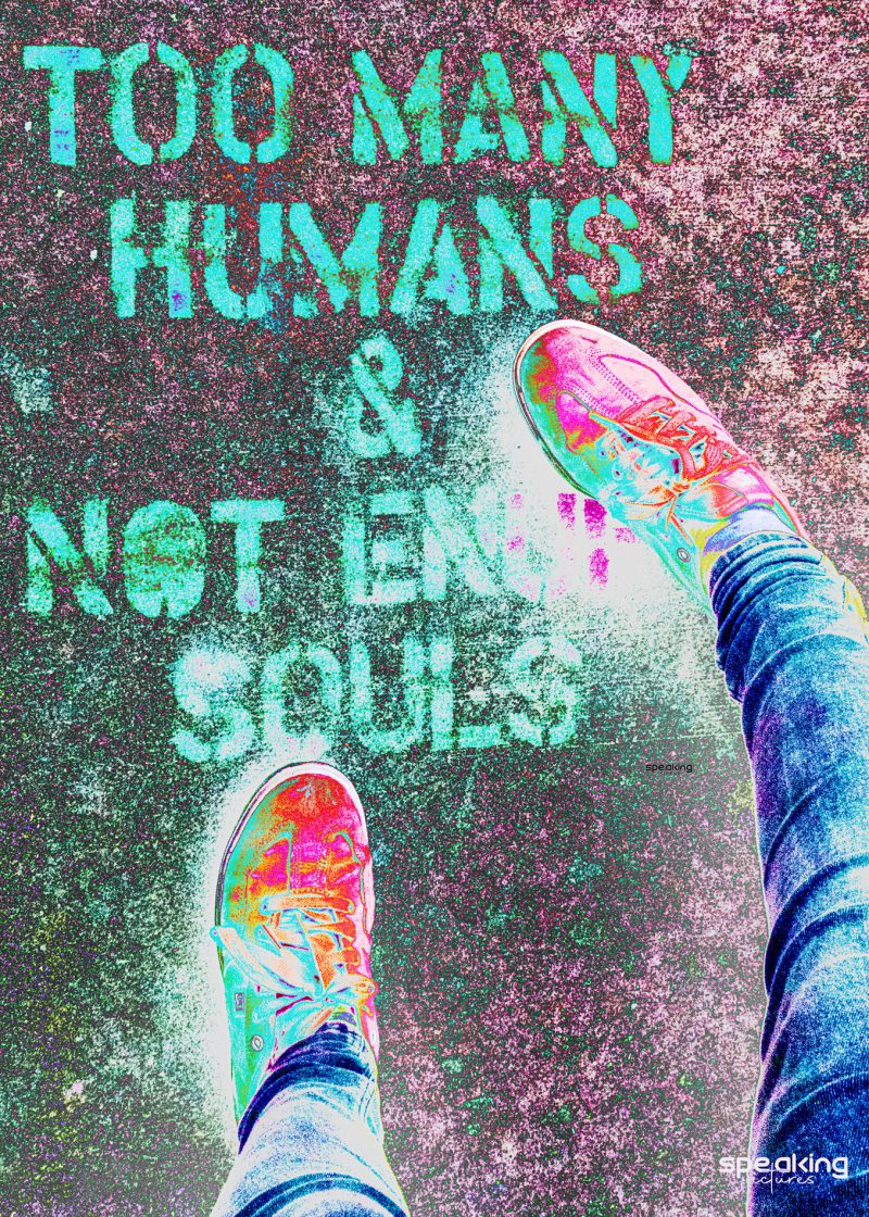 legs on street art pave walk